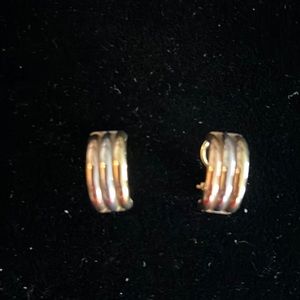 Gold Hoop earrings - tricolor